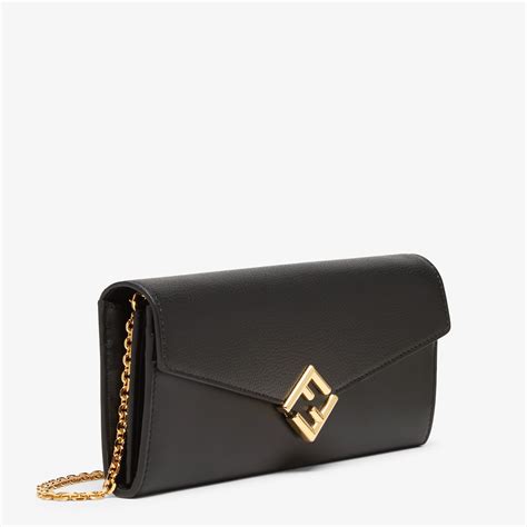 fendi geometric studded leather wallet on chain|FF Diamonds Continental With Chain .